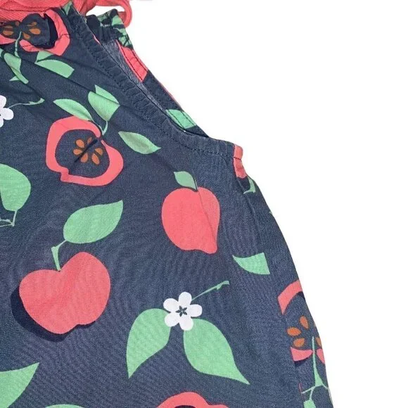 Hanna Andersson Girl's Tie-Shoulder Top Size 90 / US Size 3 Apple Print A-Line - Picture 3 of 6